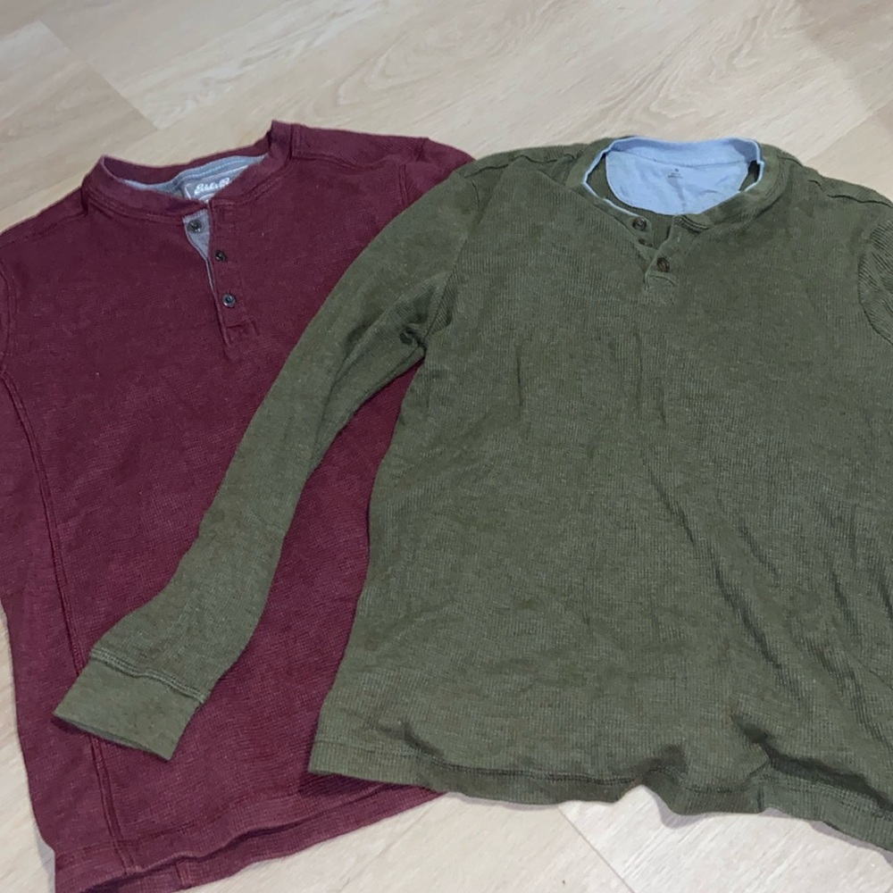 Eddie Bauer and club room waffle shirts